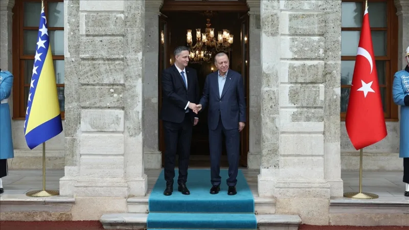 Prezident Erdoğan uvítal předsedu Rady prezidentů Bosny a Hercegoviny Beciroviće při oficiálním ceremoniálu
